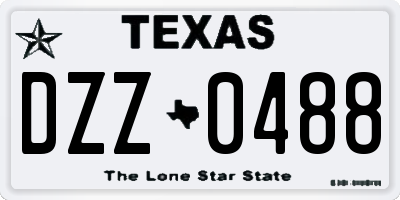 TX license plate DZZ0488