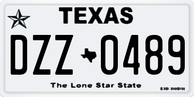 TX license plate DZZ0489