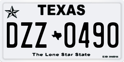 TX license plate DZZ0490