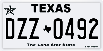 TX license plate DZZ0492