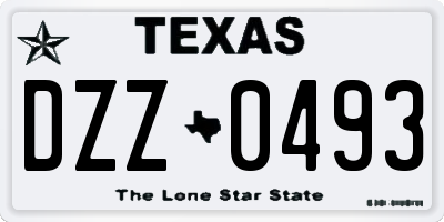 TX license plate DZZ0493