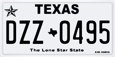 TX license plate DZZ0495