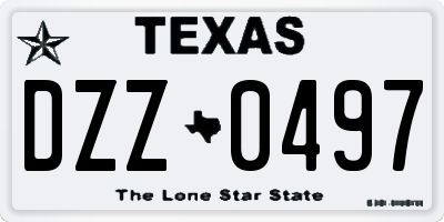 TX license plate DZZ0497