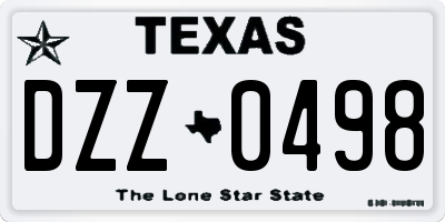 TX license plate DZZ0498