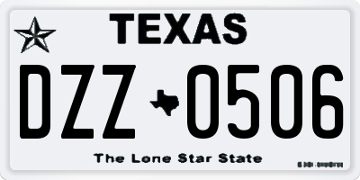 TX license plate DZZ0506