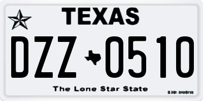 TX license plate DZZ0510