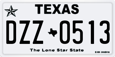 TX license plate DZZ0513