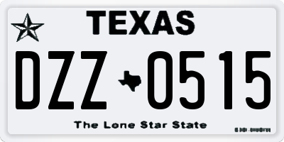 TX license plate DZZ0515