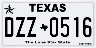 TX license plate DZZ0516