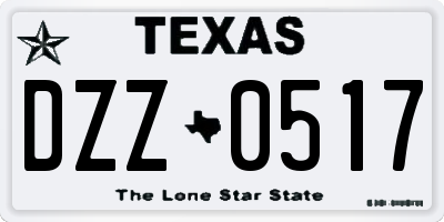 TX license plate DZZ0517