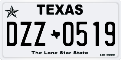 TX license plate DZZ0519