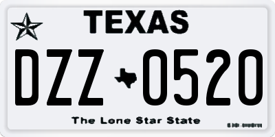 TX license plate DZZ0520