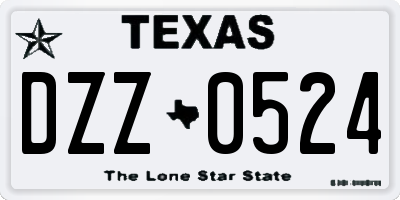 TX license plate DZZ0524