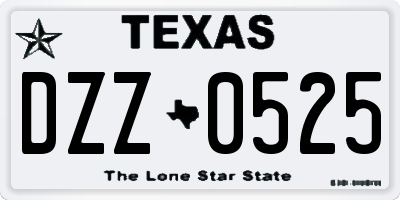 TX license plate DZZ0525