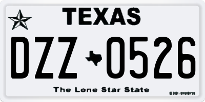 TX license plate DZZ0526