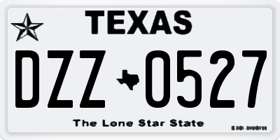 TX license plate DZZ0527