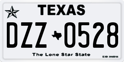 TX license plate DZZ0528