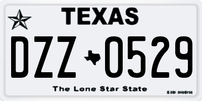 TX license plate DZZ0529