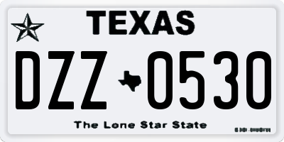 TX license plate DZZ0530