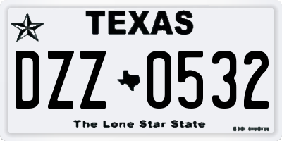 TX license plate DZZ0532