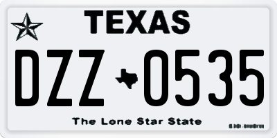 TX license plate DZZ0535