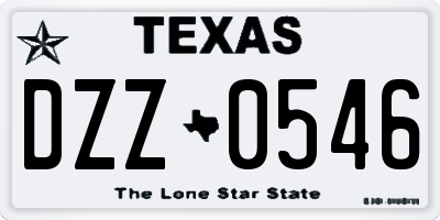 TX license plate DZZ0546