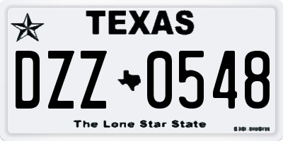 TX license plate DZZ0548