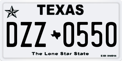 TX license plate DZZ0550