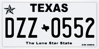 TX license plate DZZ0552