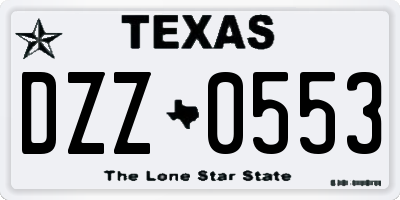 TX license plate DZZ0553