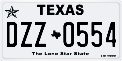 TX license plate DZZ0554