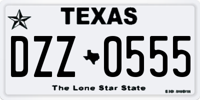 TX license plate DZZ0555