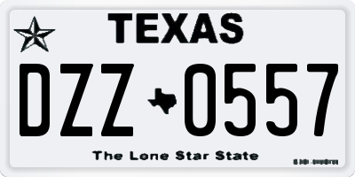 TX license plate DZZ0557