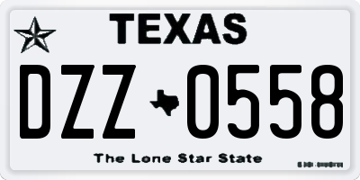 TX license plate DZZ0558