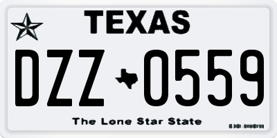 TX license plate DZZ0559