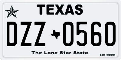 TX license plate DZZ0560