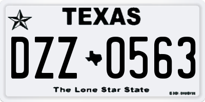 TX license plate DZZ0563