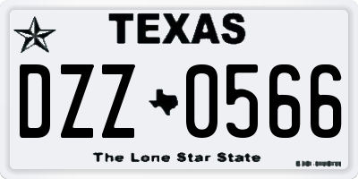 TX license plate DZZ0566