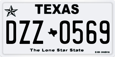 TX license plate DZZ0569