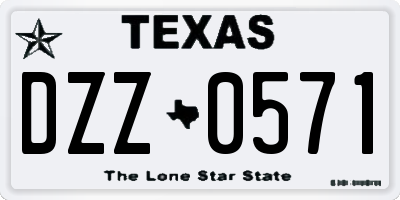 TX license plate DZZ0571