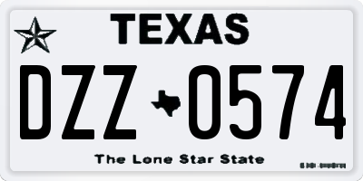 TX license plate DZZ0574