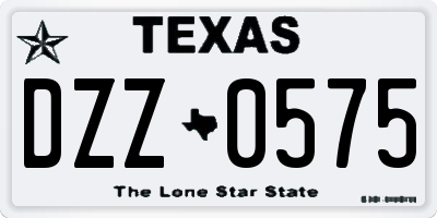 TX license plate DZZ0575