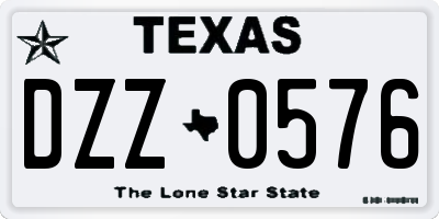 TX license plate DZZ0576