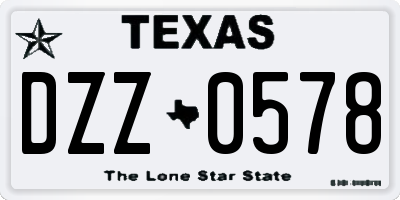 TX license plate DZZ0578