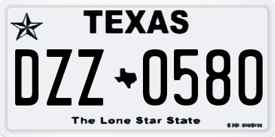 TX license plate DZZ0580