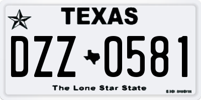 TX license plate DZZ0581