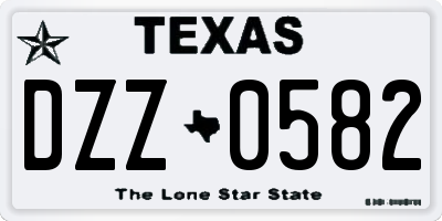 TX license plate DZZ0582