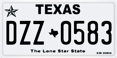 TX license plate DZZ0583