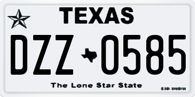 TX license plate DZZ0585