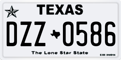 TX license plate DZZ0586